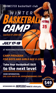 basketball tryouts flyer Oficio US template