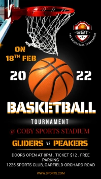 Black Basketball Tournament Instagram Story template