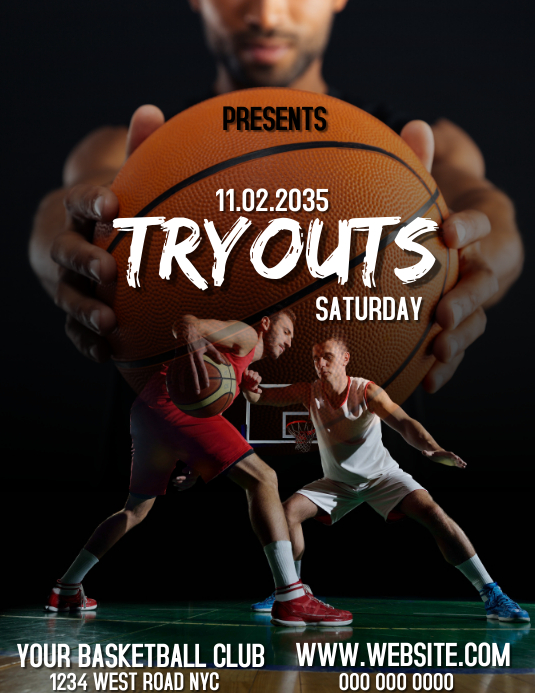 BASKETBALL TRYOUTS FLYER Template PosterMyWall