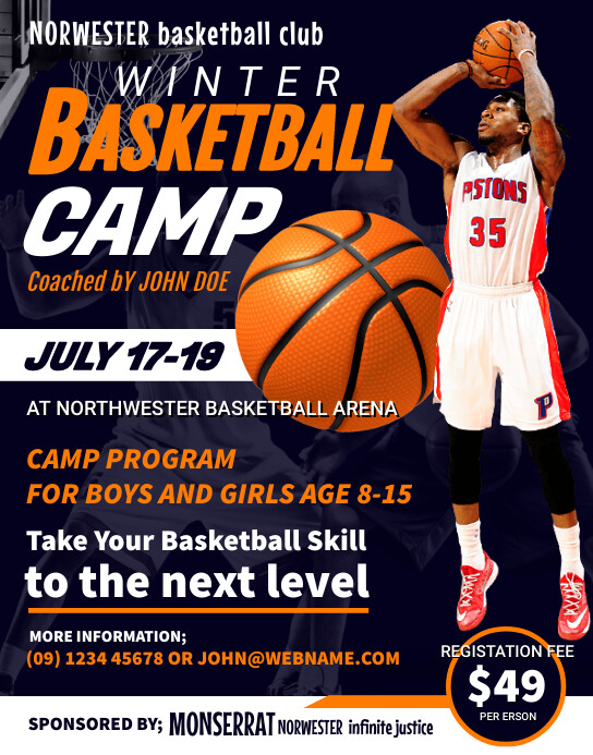 basketball tryouts flyer Template PosterMyWall