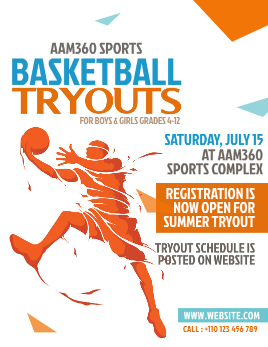 Copy of Basketball Tryouts Flyer Template PosterMyWall