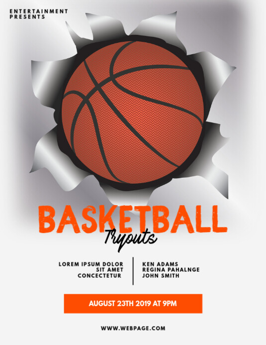 Basketball Tryouts Flyer Template