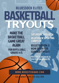 Basketball Tryouts Flyer Template A4