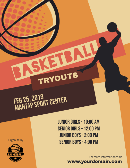 Basketball Tryouts Poster Flyer Template PosterMyWall