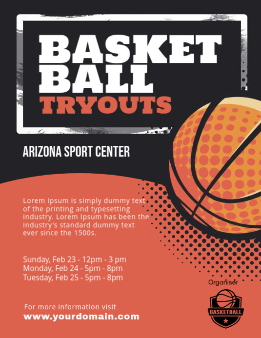 Copy of Basketball Tryouts Poster Flyer Template PosterMyWall
