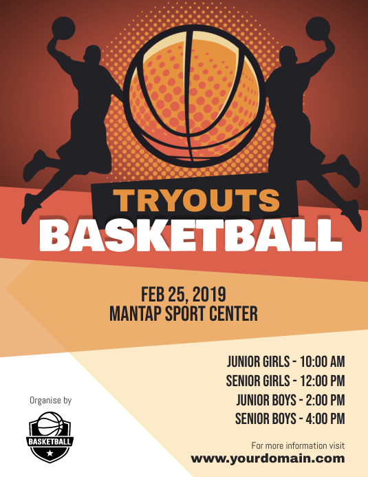 Copy of Basketball Tryouts Poster Flyer Template PosterMyWall