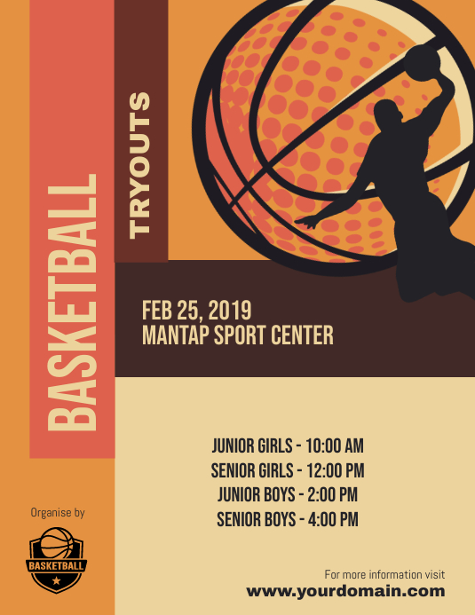 Basketball Tryouts Poster Flyer Template PosterMyWall