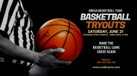 Black Basketball Tryouts Twitter Post template