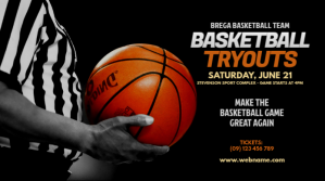 Black Basketball Tryouts Twitter Post template