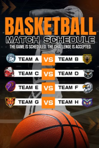Basketball Upcoming Schedule Poster template