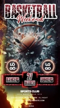 basketball weekend event tournament match ad Historia de Instagram template