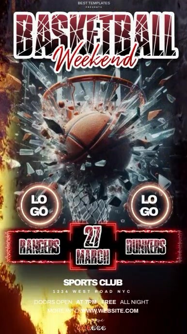 basketball weekend event tournament match ad Template | PosterMyWall