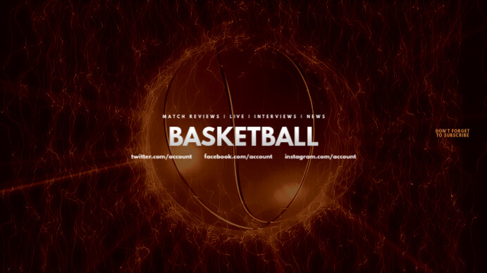 Basketball Youtube Channel Art Banner template