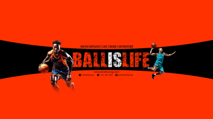 Basketball YouTube Channel Cover Photo template