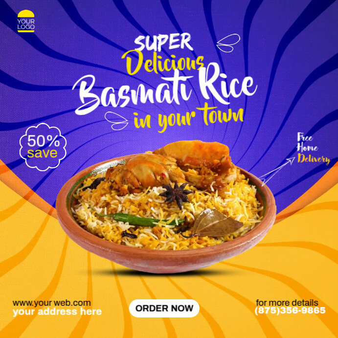 Advertising Basmati Rice Basmati Rice Offer Template | PosterMyWall
