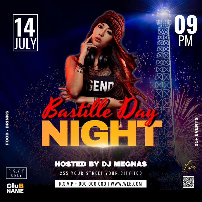 Bastiile Day Instagram Post template