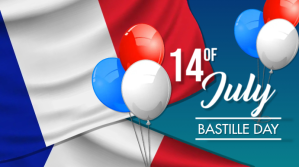 France Flag Bastille Day Digital Display Template
