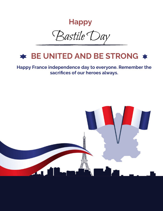 bastile day Flyer (US Letter) template