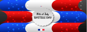 白色 Bastille Day Celebration Facebook-coverfoto Template