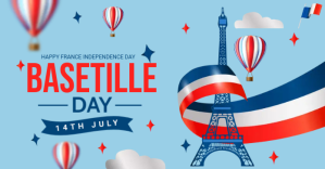 Bastille day, France Independence day delt Facebook-billede template