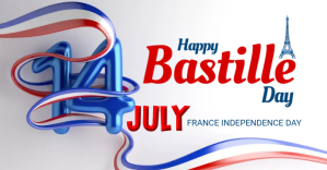Bastille day, France Independence day delt Facebook-billede template