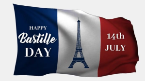 白色 Bastille Day Celebration Digitalt display Template