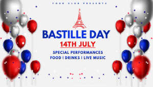 Bastille day, France Independence day Blog overskrift template