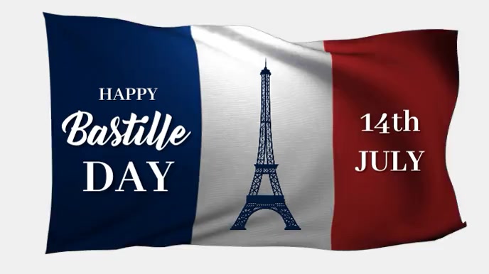 Bastille day, France Independence Day Ekran reklamowy (16:9) template