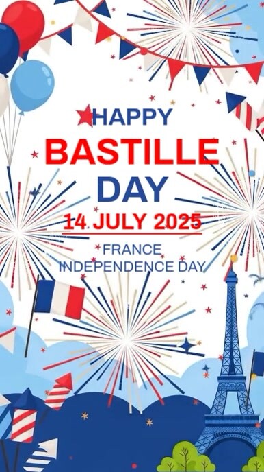 Bastille Day Celebration Instagram-verhaal template