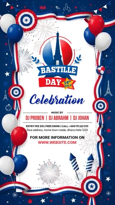 Bastille Day Celebration Instagram Story template