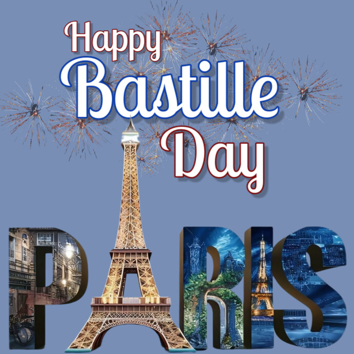 Bastille Day Celebrations Instagram Plasing template