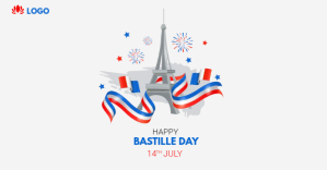 White Bastille Day Celebration Facebook-annonce Template