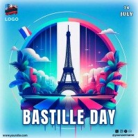 Bastille Day โพสต์บน Instagram template