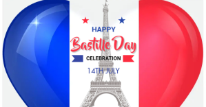 Bastille Day delt Facebook-billede template