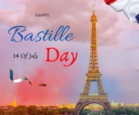 Bastille day Medium Rectangle template