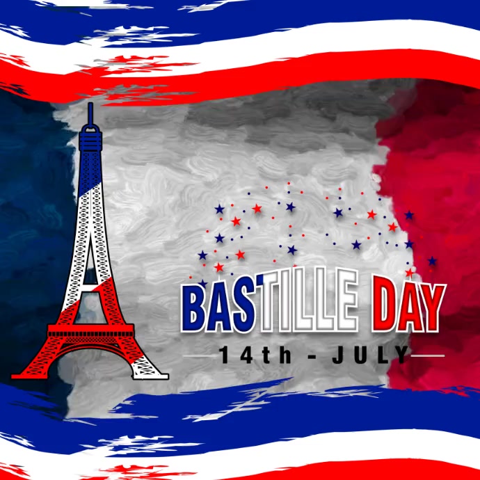 bastille day โพสต์บน Instagram template