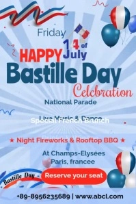 Bastille Day Плакат template
