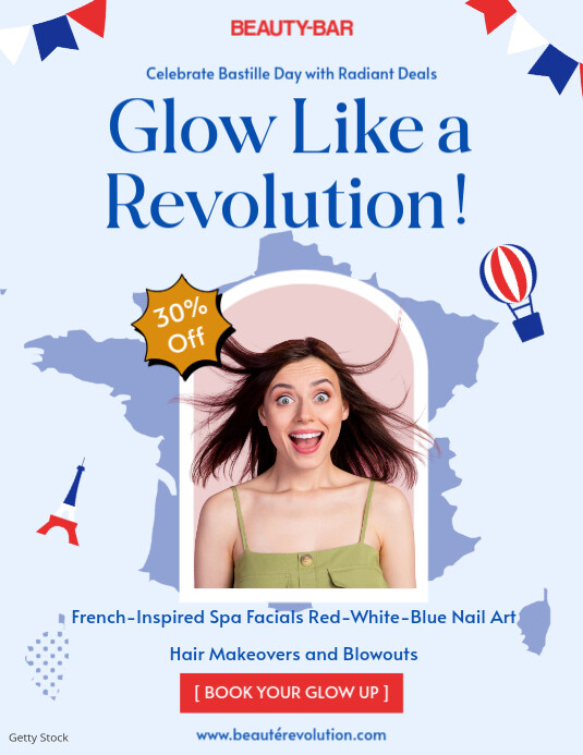 Bastille day fashion day sale template Folheto (US Letter)