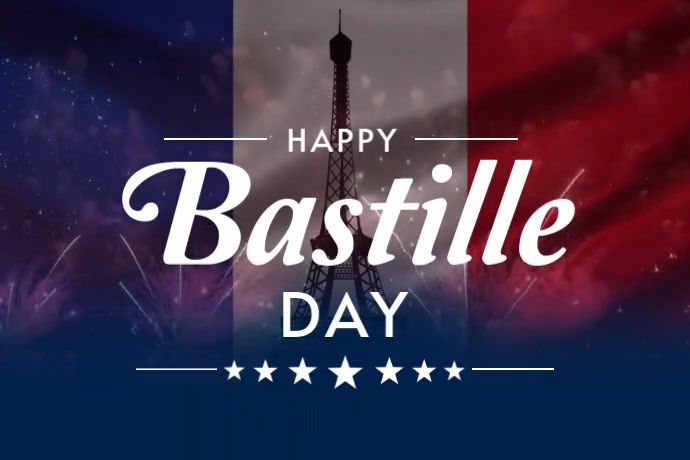 Bastille day fireworks video -france independence Cartaz template