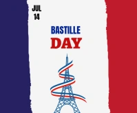 Bastille day flyer Rectángulo Mediano template