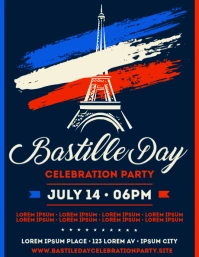 BASTILLE DAY FLYER Folheto (US Letter) template