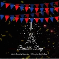 Bastille Day greeting card Kwadrat (1:1) template