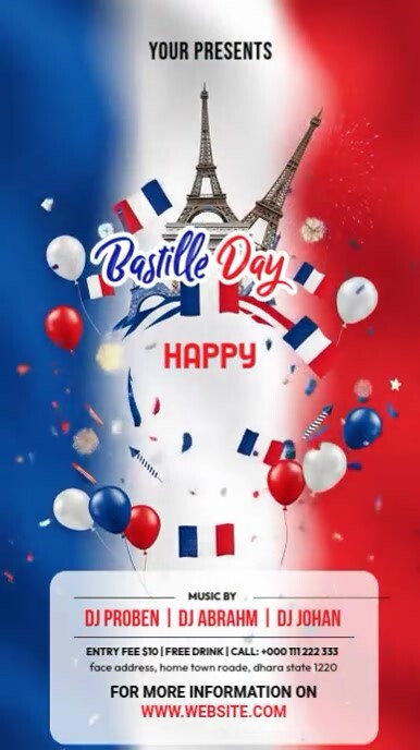 Bastille Day Instagram Reel template