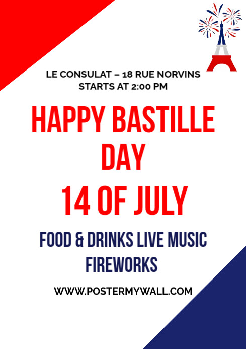 Bastille Day Parade A4 template