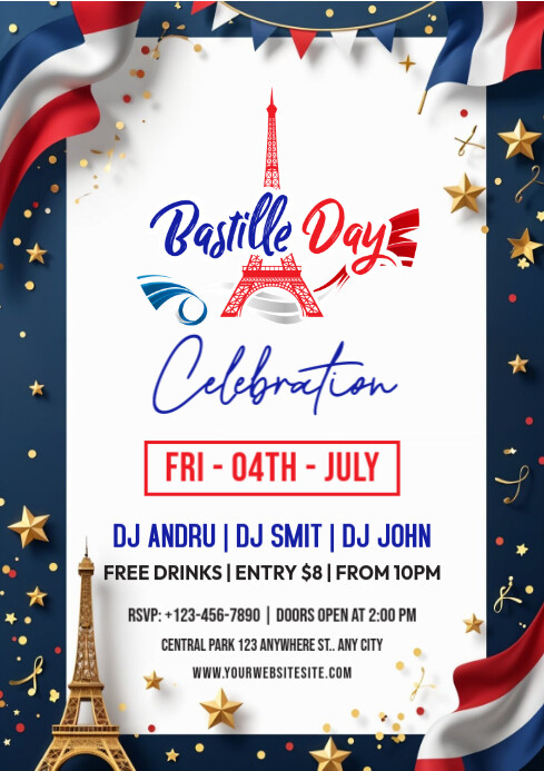 Bastille Day Party A4 template