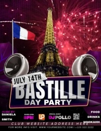 Bastille Day Party Video Flyer (US Letter) template