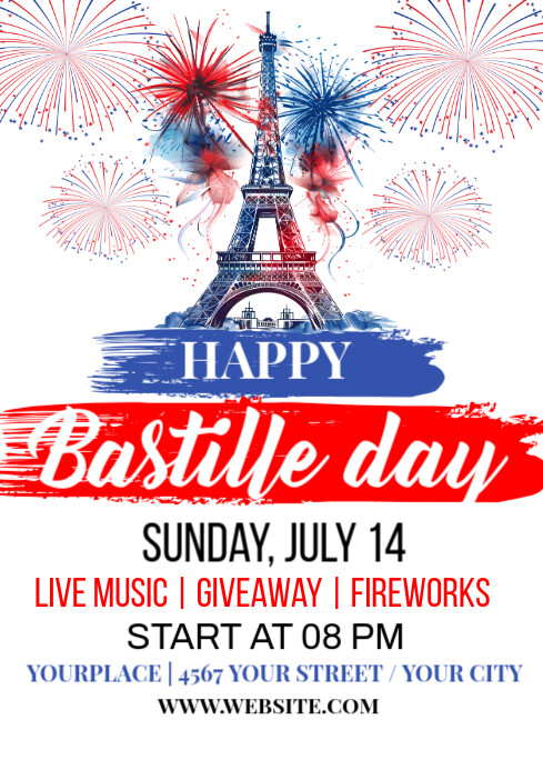 Bastille Day  Post A4 template