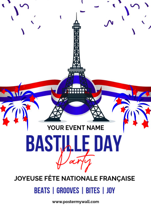 Bastille Day Post A4 template