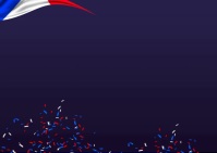 Bastille day Postcard, Bastille day flyer Postal template