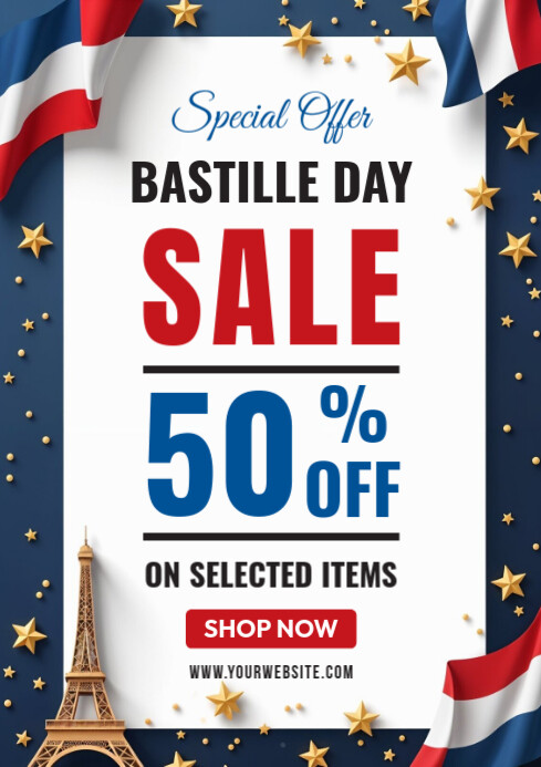 Bastille Day Sale A4 template